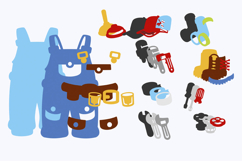 3D Plumber Outfit and Tools SVG Product Image 3