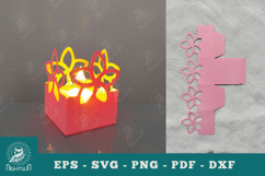Plumeria Flowers Papercut Lantern SVG Product Image 1