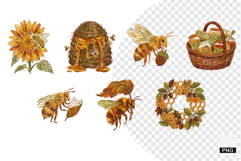 Autumn Bees Garden Clipart Product Image 1