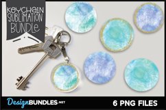 Blue Teal Watercolor Round Sublimation PNG Product Image 1