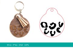 Round Drop Keychain SVG, Leopard Keychain SVG, Glowforge SVG Product Image 1