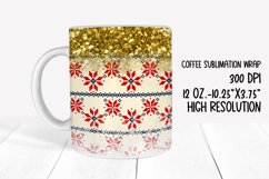 Snowflake & Glitter Sublimation Coffee Mug Wrap Product Image 1