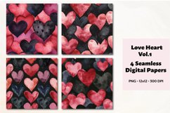 Love Hearts Digital Paper Vol. 1, 4 Seamless PNG Product Image 1