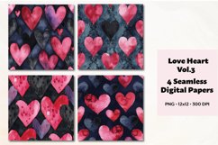 Love Hearts Digital Paper Vol. 3, 4 Seamless PNG Product Image 1