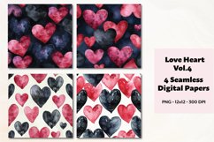 Love Hearts Digital Paper Vol. 4, 4 Seamless PNG Product Image 1