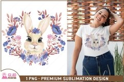 Floral bunny, cute floral bunny design, Easter sublimation Product Image 6