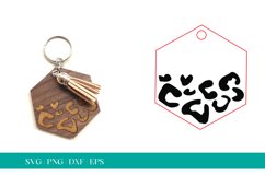 Hexagon Keychain SVG, Leopard Keychain SVG, Glowforge SVG Product Image 1