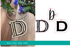 Monogram Letter D SVG, Letter D Tag SVG, Glowforge SVG, SVG Product Image 1