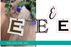 Monogram Letter E SVG, Letter E Tag SVG, Glowforge SVG, SVG Product Image 1