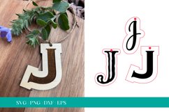 Monogram Letter J SVG, Letter J Tag SVG, Glowforge SVG, SVG Product Image 1