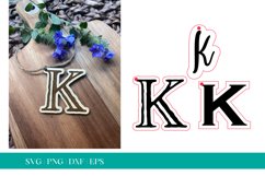 Monogram Letter K SVG, Letter K Tag SVG, Glowforge SVG, SVG Product Image 1