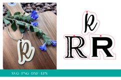 Monogram Letter R SVG, Letter R Tag SVG, Glowforge SVG, SVG Product Image 1