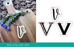 Monogram Letter V SVG, Letter V Tag SVG, Glowforge SVG, SVG Product Image 1
