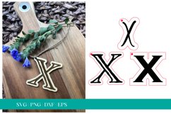 Monogram Letter X SVG, Letter X Tag SVG, Glowforge SVG, SVG Product Image 1