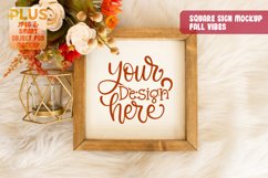 Square Sign Mockup - Fall Themed Product Image 1