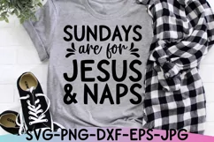 Sundays Are For Jesus and Naps Svg, Christian Svg, Funny Svg Product Image 1
