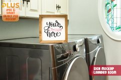 Sign Mockup in Laundry Room - Washer and Dryer Product Image 1