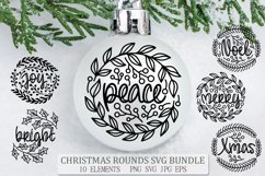 Christmas Round Signs SVG Bundle | Winter Quotes Product Image 1