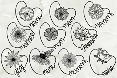 Mother's Day SVG Bundle | Floral hearts Clipart | Grandma Product Image 2