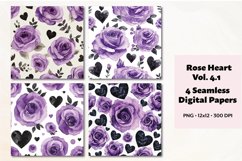 Roses and Hearts Seamless Digital Paper Vol. 4.1. 4 PNG Product Image 1