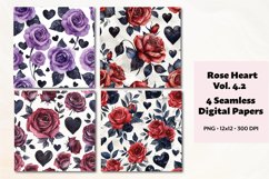 Roses and Hearts Seamless Digital Paper Vol. 4.2. 4 PNG Product Image 1