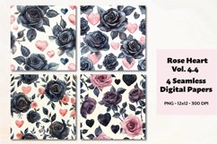Roses and Hearts Seamless Digital Paper Vol. 4.4. 4 PNG Product Image 1