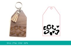 Tag Shaped Keychain SVG, Leopard Keychain SVG, Glowforge SVG Product Image 1