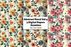 Abstract Florals Vol. 4, 3 PNG Seamless Patterns Product Image 1