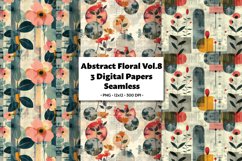 Abstract Florals Vol. 8, 3 PNG Seamless Patterns Product Image 1