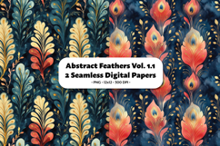Abstract Feathers Seamless Digital Paper Vol.1.1, 2 PNG Product Image 1