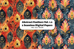 Abstract Feathers Seamless Digital Paper Vol.1.2, 2 PNG Product Image 1