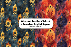 Abstract Feathers Seamless Digital Paper Vol.1.3, 2 PNG Product Image 1