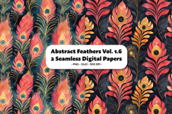 Abstract Feathers Seamless Digital Paper Vol.1.6, 2 PNG Product Image 1