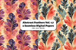 Abstract Feathers Seamless Digital Paper Vol.1.7, 2 PNG Product Image 1