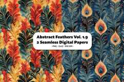 Abstract Feathers Seamless Digital Paper Vol.1.9, 2 PNG Product Image 1