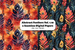 Abstract Feathers Seamless Digital Paper Vol.1.10, 2 PNG Product Image 1