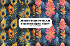 Abstract Feathers Seamless Digital Paper Vol.1.11, 2 PNG Product Image 1