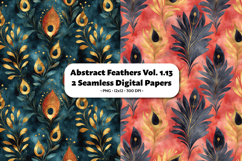 Abstract Feathers Seamless Digital Paper Vol.1.13, 2 PNG Product Image 1