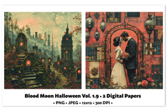 Blood Moon Halloween Digital Paper Vol. 1.9, 2 PNG &amp; JPEG Product Image 1