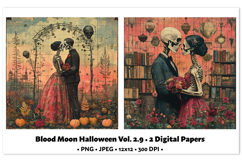Blood Moon Halloween Digital Paper Vol. 2.9, 2 PNG &amp; JPEG Product Image 1