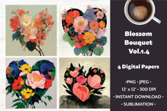 Blossom Bouquet Digital Paper Vol. 1.4, 4 PNG &amp; JPEG Product Image 1