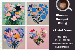 Blossom Bouquet Digital Paper Vol. 1.9, 4 PNG &amp; JPEG Product Image 1