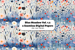 Blue Meadow Seamless Digital Paper Vol.1.2, 2 PNG Product Image 1
