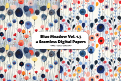 Blue Meadow Seamless Digital Paper Vol.1.3, 2 PNG Product Image 1