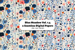 Blue Meadow Seamless Digital Paper Vol.1.4, 2 PNG Product Image 1