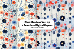 Blue Meadow Seamless Digital Paper Vol.1.5, 2 PNG Product Image 1