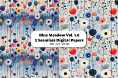 Blue Meadow Seamless Digital Paper Vol.1.6, 2 PNG Product Image 1