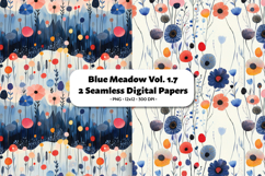 Blue Meadow Seamless Digital Paper Vol.1.7, 2 PNG Product Image 1