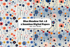 Blue Meadow Seamless Digital Paper Vol.1.8, 2 PNG Product Image 1