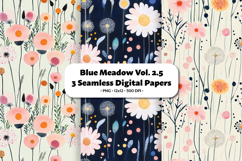 Blue Meadow Seamless Digital Paper Vol.2.5, 3 PNG Product Image 1